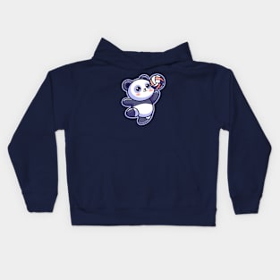 Cute Panda Volleyball Player Kids Hoodie